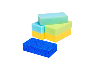 Obraz premium Set of sponge on white background.