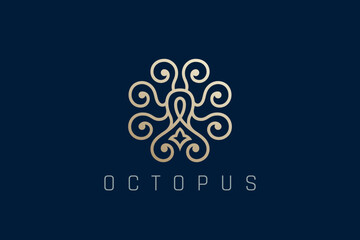 Octopus Logo Elegant Abstract Luxury Jewelry Seafood Vector Design concept. - 639190137