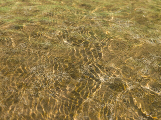 Shallow river flowing over sandy bottom 1