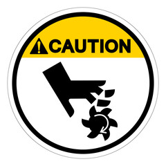 Caution Cutting of Fingers Rotating Blade Symbol Sign, Vector Illustration, Isolate On White Background Label .EPS10
