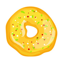 Vector illustration of bright and appetizing donut