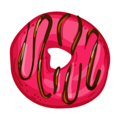 Vector illustration of bright and appetizing donut