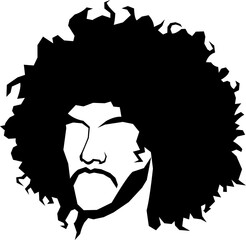 Afro man silhouette vector art