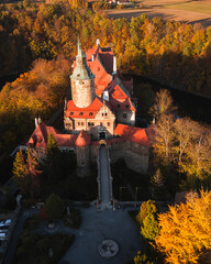 Amaizing autumn conditions at Czocha Castle. Stunning place to stay over the night and feel magic of stone walls and history. Czocha castle lying near river and woods. Great place for holiday. © Hans
