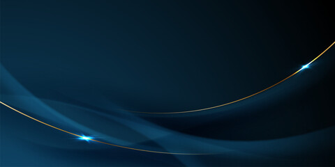 blue abstract background with luxury golden elements vector illustration