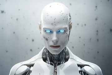 Humanoid on a white background. Beautiful illustration picture. Generative AI