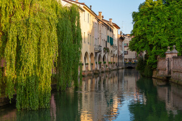 The Buranelli canal, a beautiful view of the historic center of Treviso.