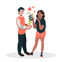 Vector Illustration of Romantic couple