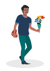 Vector Illustration of a happy person on a white isolated background