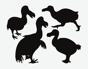 Graceful Dodo Silhouettes, A Collection of Artistic and Majestic Dodo Bird Outline Designs for Creative Projects © Metavector 