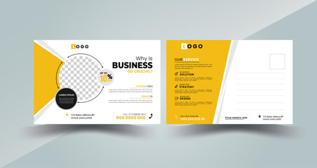 Post Card Template Layout,  Corporate business postcard or EDDM postcard design template.