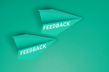 Paper plane, feedback information about reactions to a product concept