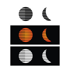 full moon logo design, crescent moon, moon vector, moon logo