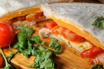 sandwich with vegetables and cheese