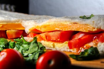 sandwich with tomato and cheese