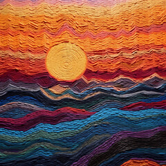 Sunrise as a tactile tapestry of woven light.