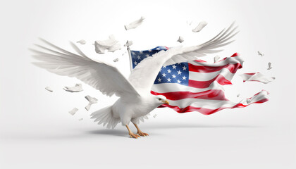 3D rendered illustration for American Independence Day - ai generative