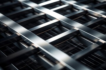Stainless steel grid. Beautiful illustration picture. Generative AI