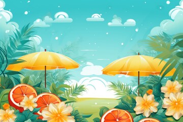 Fototapeta na wymiar Summer vector background. Beautiful illustration picture. Generative AI