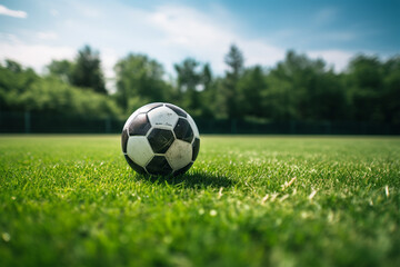 View of a ball on a green field