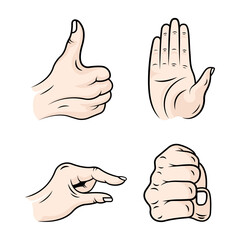 Vector Illustrations of Hand Gestures