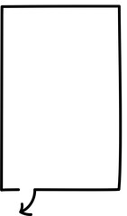 Black and white speech bubble balloon with arrow point icon sticker memo keyword planner text box banner, flat png transparent element design