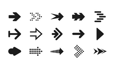 set cursor arrows vector icon