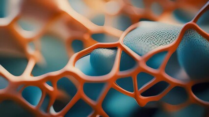 A microscopic close up of a group of histones featuring sharpedged cylindrical protein molecules connected together into a mass of lines and curves. The subtle but