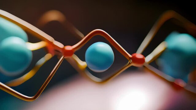 In a macro microscope video of an amino acid sequence the individual amino acids are a collection of small structured molecules linked together and they form the base of proteins