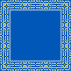 Obraz premium Vector illustration of Ukrainian ornament in ethnic style, identity, vyshyvanka, embroidery for print clothes, websites, banners. Background. Geometric design