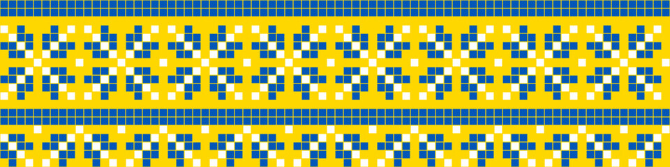 Vector illustration of Ukrainian ornament in ethnic style, identity, vyshyvanka, embroidery for print clothes, websites, banners. Background. Geometric design