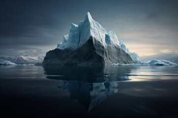 Iceberg in the sea. Beautiful illustration picture. Generative AI