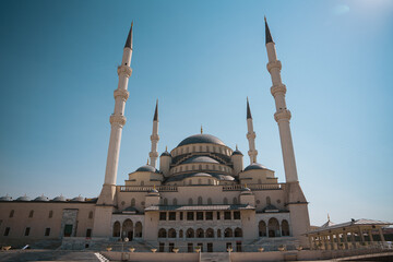 Fototapeta na wymiar Ankara Kocatepe Mosque with its 4 minarets