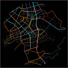 Colorful Map of Wenling, Zhejiang with all major and minor roads.