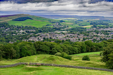 Obraz premium Aerial landscape view of Buxton, Derbyshire.