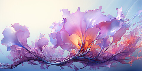 Fototapeta na wymiar Wunderschöne Blume Seerose in Leuchtfarben als Hintergrund und Druckvorlage, ai generativ