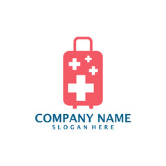 Fototapeta premium Health Suitcase logo design vector. Suitcase logo design template concept