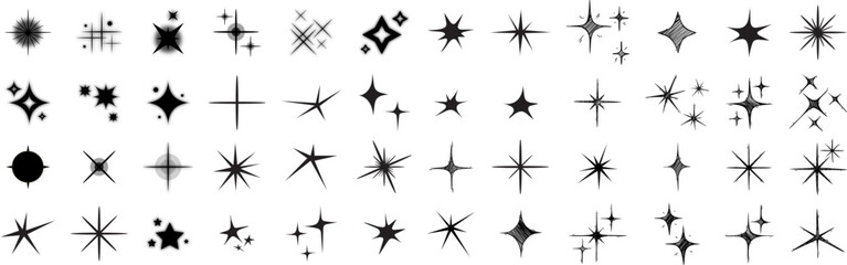  Collection of star sparkles symbol. Christmas vector symbols