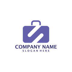 Letter S with Suitcase logo design vector. Initial S with Suitcase logo design template concept