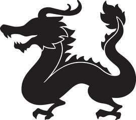 十二支の辰のシルエットイラスト