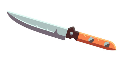 Knife in flat design. Colorful knife icon on white background.