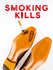 A creative Poster design on Anti Tobacco Day. A usual habit of discarding cigarettes turned into creative poster design