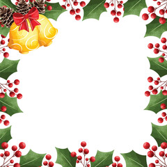 Watercolor illustration Christmas decoration frame