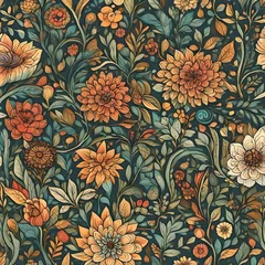 Zelfklevend Fotobehang seamless floral pattern © Sajawal