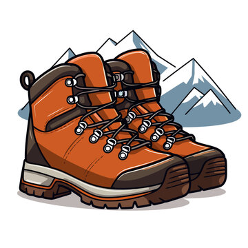 Boots image. Hiking boots image isolated.