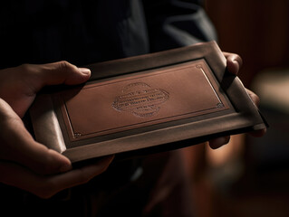 hands holding a diploma 