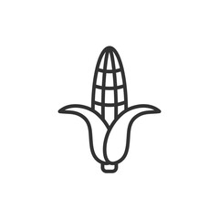 Corn line icon with editable stroke. Outline vegetable symbol. Food vector illustration isolated on a white background.
