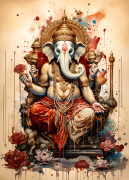 a painting of Lord Ganesha Hinduism the god of love