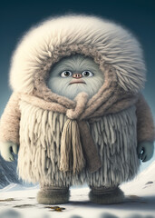 Obraz premium Yeti monster cartoon character. Generative Ai