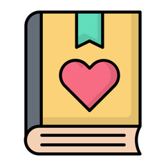 Fav Book Line Color Icon